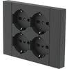 Multipresa Bipasso + Schuko Incasso Electraline Nero Posti 4 2P+T 16A