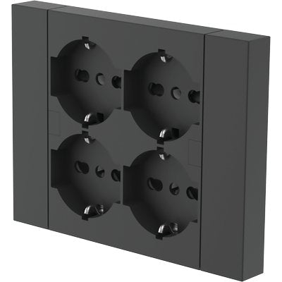 Multipresa Bipasso + Schuko Incasso Electraline Nero Posti 4 2P+T 16A