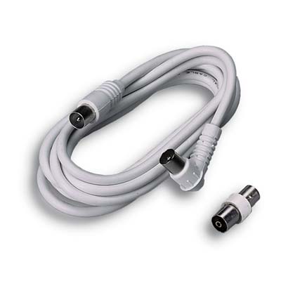 Prolunga Coassiale Tv + Adattatore Fme - Spina Dritta + Presa 90 ° Mm 95 Ohm 75 Mt 3- 5 Pezzi