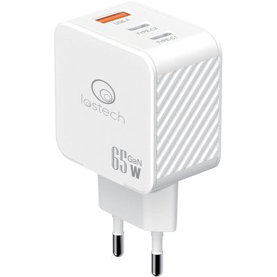 Caricabatteria Smartphone Rapido Lsnc37 Lostech Volt 230 Watt 65 1 Presa Usb + 2 Presa Type C