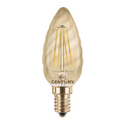 Lampada Wire Led Tortiglione Incanto Epoca Century - Calda Volt 230 Watt 4 Lumen 320 E14- 2 Pezzi