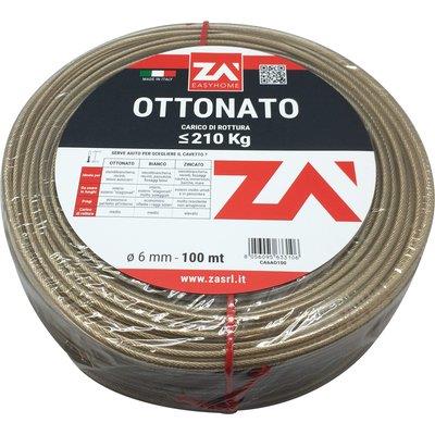 Cavetto Acciaio Ottonato Trasparente Mm 6,0 Mt 100