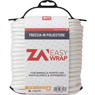 Corda Treccia Nylon Self - 1 Calza Ad Aghi D.Mm 10 L.Mt 20- 2 Pezzi