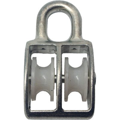 Puleggia Nylon Doppia Self - Occhiolo Nichelato D.Mm 80- 5 Pezzi