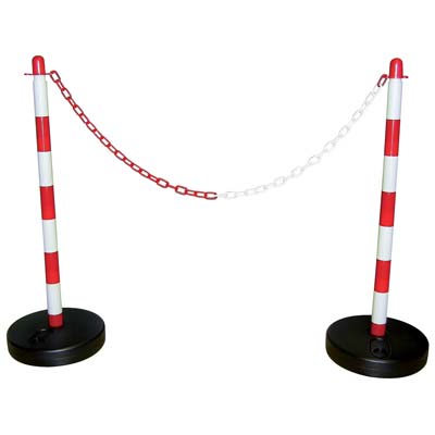 Colonnina Segnaletica - Plt Bianco/Rosso H.Cm 90 Base A Riempire- 2 Pezzi