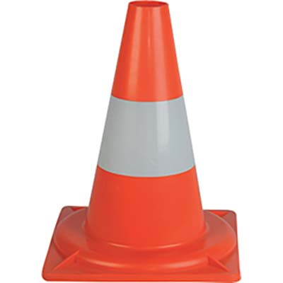Cono Stradale - Pe Bianco/Arancio H.Cm 33- 4 Pezzi