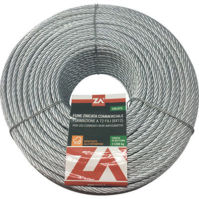 Fune Antigiro Zincata D.Mm 5 L.Mt 25