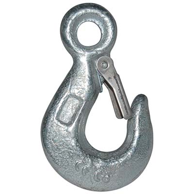 Gancio Sollevamento Fisso Zincato - Con Sicura Certificato Ce Kg 250- 10 Pezzi