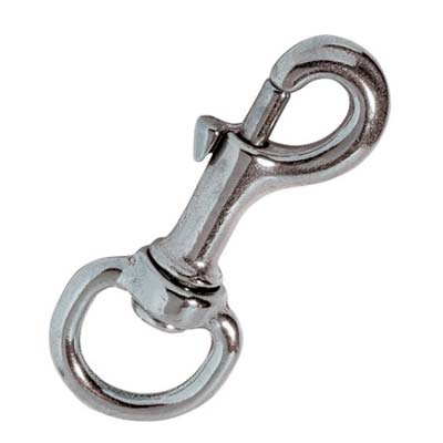 Moschettone Redine Ottone Nichelato - + Girello L.Mm 65+3/8- 20 Pezzi