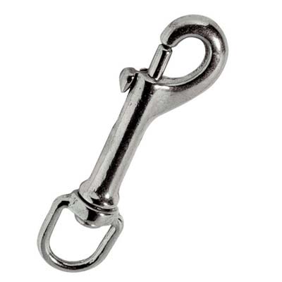 Moschettone Redine Lungo Ottone Nichelato Kong - + Girello L.Mm 77+1/2- 5 Pezzi