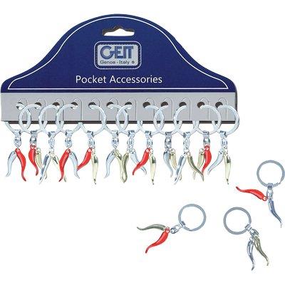 Portachiave Corni Portafortuna - Cf=Pz 12- 1 Confezioni