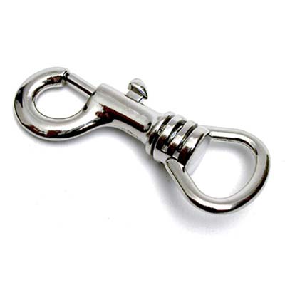 Moschettone Portachiave Nichelato - Zama Nichelata + Givolare Mm 60- 50 Pezzi