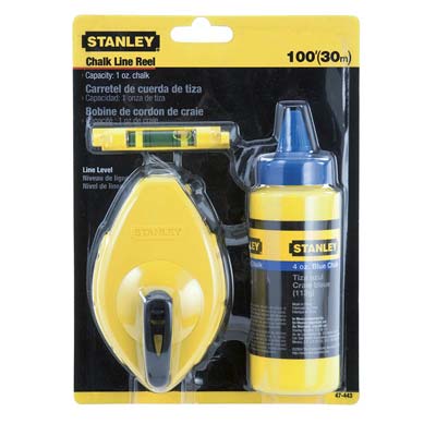Tracciatore Stanley - Polvere Blu Gr 113 Mt 30 + Livella A Filo 0-47-443- 2 Pezzi