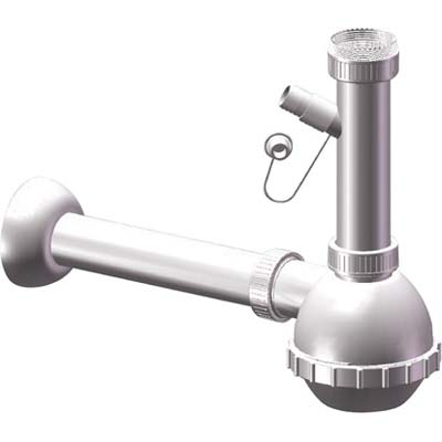 Sifone Pp A Bottiglia 1 Vasca + 1 Attacco - Bianco Mm 40/32 11/4- 5 Pezzi