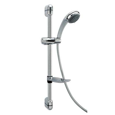 Saliscendi Doccetta 3 Getti Jet Abs Cromato Tubo Mm 25 + Flex Cm 150 + D.Mm 80