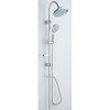 Saliscendi Soffione + Doccetta 5 Getti Edera Effe Acciaio Inox Tubo Mm 22 + Flex Cm 150 + D.Mm 82