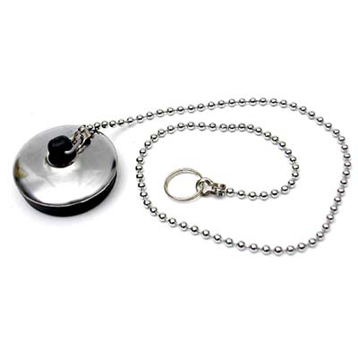 Tappo Piletta + Catena - Pvc/Inox Mm 52- 12 Pezzi