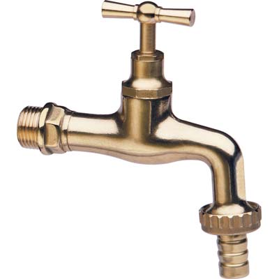 Rubinetto A Vite 355 Itap Ottone Lucido 3/4M + Portagomma 1