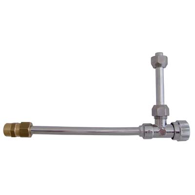 Rubinetto A Squadra X Cassetta Wc + Doppia Canna Ottone Nichelato 1/2M