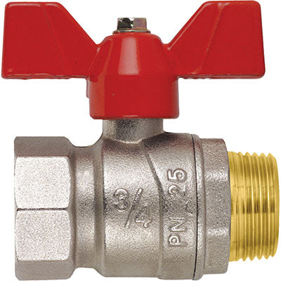 Valvola Sfera Normale Mf Farfalla Perfecta Fiv - Ottone Nichelato 1Mf- 3 Pezzi