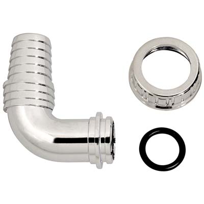 Portagomma Curvo + Ghiera Scarico Lavatrice - Pp Cromato Mm 17/22X1F- 10 Pezzi