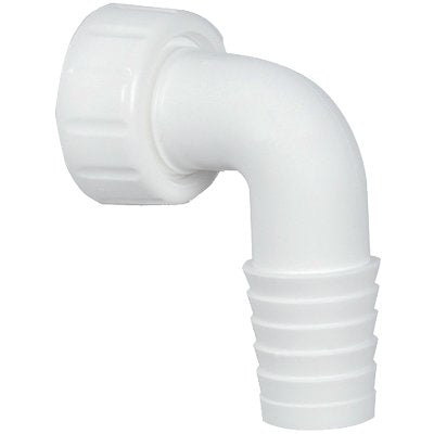 Portagomma Curvo + Ghiera Scarico Lavatrice - Pp Bianco Mm 17/22X1F- 10 Pezzi