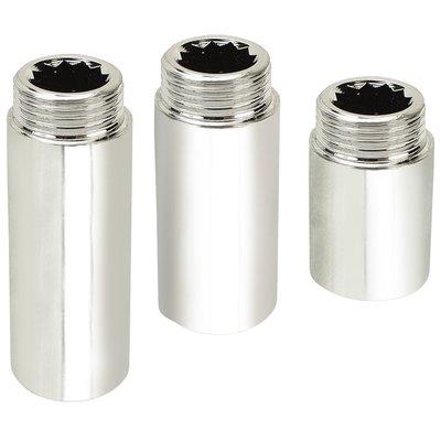 Prolunga Mf Ottone Cromato - 1/2Mf + Mm 10- 10 Pezzi