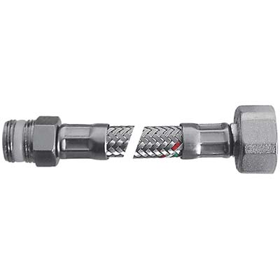 Flessibile Flexcore Mf Ridotto Parigi - Inox 304/Pe-Rt + Guarnizione 3/8Mx1/2F Cm 25- 5 Pezzi