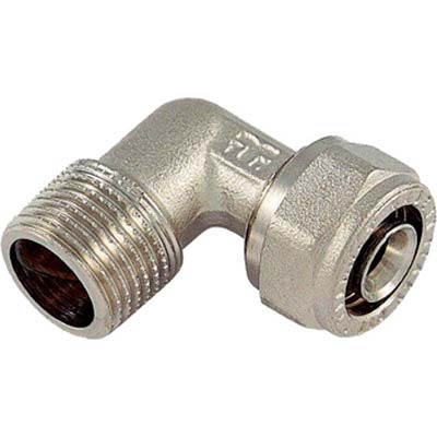 Gomito Multistrato Filetto Maschio Bampi - Ottone Mm 16X1/2M- 10 Pezzi