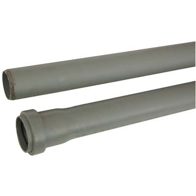 Tubo Scarico Idrico Ad Innesto 1 Bicchiere - Pp Grigio Mm 90 Cm 100- 2 Pezzi