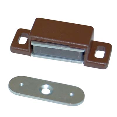 Cricchetto Magnetico Sportelli 306 - Mm 48 H.Mm 15 Kg 6 + Incontro Marrone- 100 Pezzi