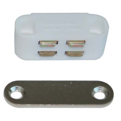 Cricchetto Magnetico Sportelli Uc9 Varec - Mm 35 H.Mm 12 Kg 3 + Incontro Bianco- 12 Pezzi