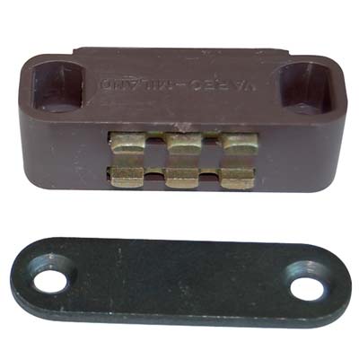 Cricchetto Magnetico Sportelli Uc12 Varec - Mm 40 H.Mm 16 Kg 5 + Incontro Marrone- 12 Pezzi