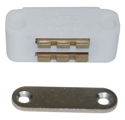 Cricchetto Magnetico Sportelli Uc14 Varec - Mm 45 H.Mm 20 Kg 7 + Incontro Bianco- 12 Pezzi