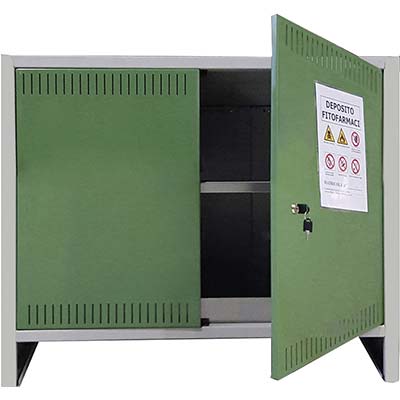 Armadio Fitofarmaci Smontato Prometal Vern Grigio/Verde H.Mm 800 Mm 1000X400