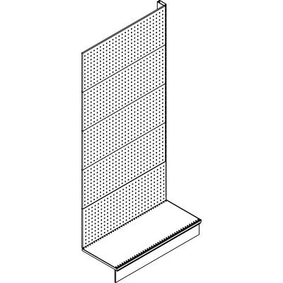 Estensione Scaffale A Parete Market - Schienale Forato Ral 9016 Cm 100 H.Cm 215