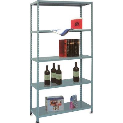Scaffale Kit 5 Ripiani Aste Intere Prometal - Vern Grigio Cm 40X100 H.Cm 200- 1 Kit