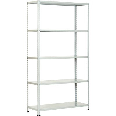 Scaffale Kit 5 Ripiani Aste Intere Prometal - Vern Grigio Cm 40X 90 H.Cm 200- 1 Kit