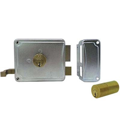 Serratura Legno Applicare P27 Facchinetti Zincata C.Tondo Fisso M2+Scr Sx E.Mm 70