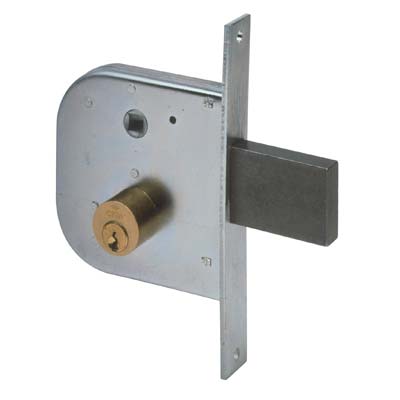 Serratura Cancello Infilare 42310 Cisa - B.Q Zinc F.Mm 22 C.Tondo M1+Scr+Q8 E.Mm 50- 2 Pezzi