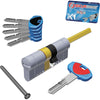 Cilindro Sagomato Evo K1 3100Q Pomolo Securemme Ott.Nich.Satin Chiavi 5 Mm 75 30+45