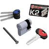 Mezzo Cilindro Sagomato K2 3200M Securemme Cromo Satinato Chiavi 3 Mm 40 30+10
