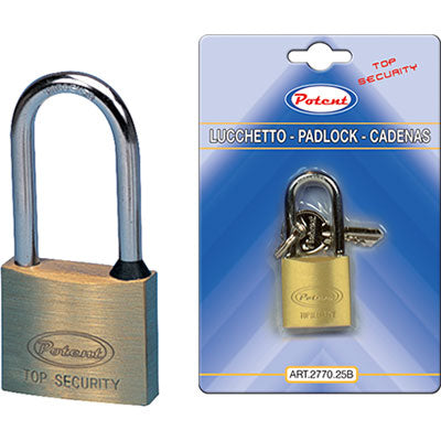 Lucchetto Arco Medio 2700B Potent - Ottone Arco Cromato Chiavi 2 Mm 50- 6 Pezzi