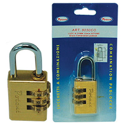 Lucchetto A Combinazione 9000 Potent Ottone Arco Cromato Mm 30