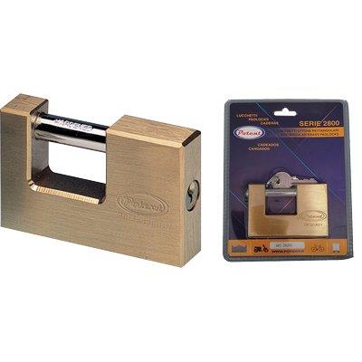 Lucchetto Rettangolare 2800B Potent Ottone Satinato Chiavi 2 Mm 50