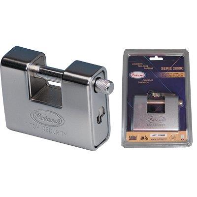 Lucchetto Antiscasso Corazzato 110B Potent Ottone Acciaio Cromato Chiavi 3 Mm 62