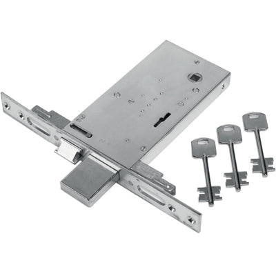 Serratura Metallo Infilare 68 Feb B.Q Zinc F.Mm 25 Dm M4 Tripl+Scr H.Mm 81 E.Mm 70