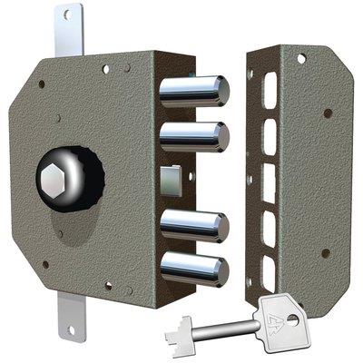 Serratura Legno Applicare 3250P Cr C.Pompa M4+Pomolo Tripl+Scr E.Mm 60 Dx