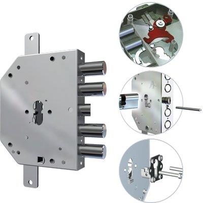 Serratura Metallo Applicare 2155 Pen Bloc/Fl Cr F.Sagom M2 Tripl+Scr Ip.Mm 28 E.Mm 60 Sx