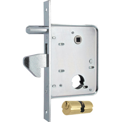 Serratura Cancello Infilare 573 Mg - B.Q Zinc F.Mm 25 C.Tondo M1+Q8 E.Mm 60 Cf=Pz 2- 1 Confezioni